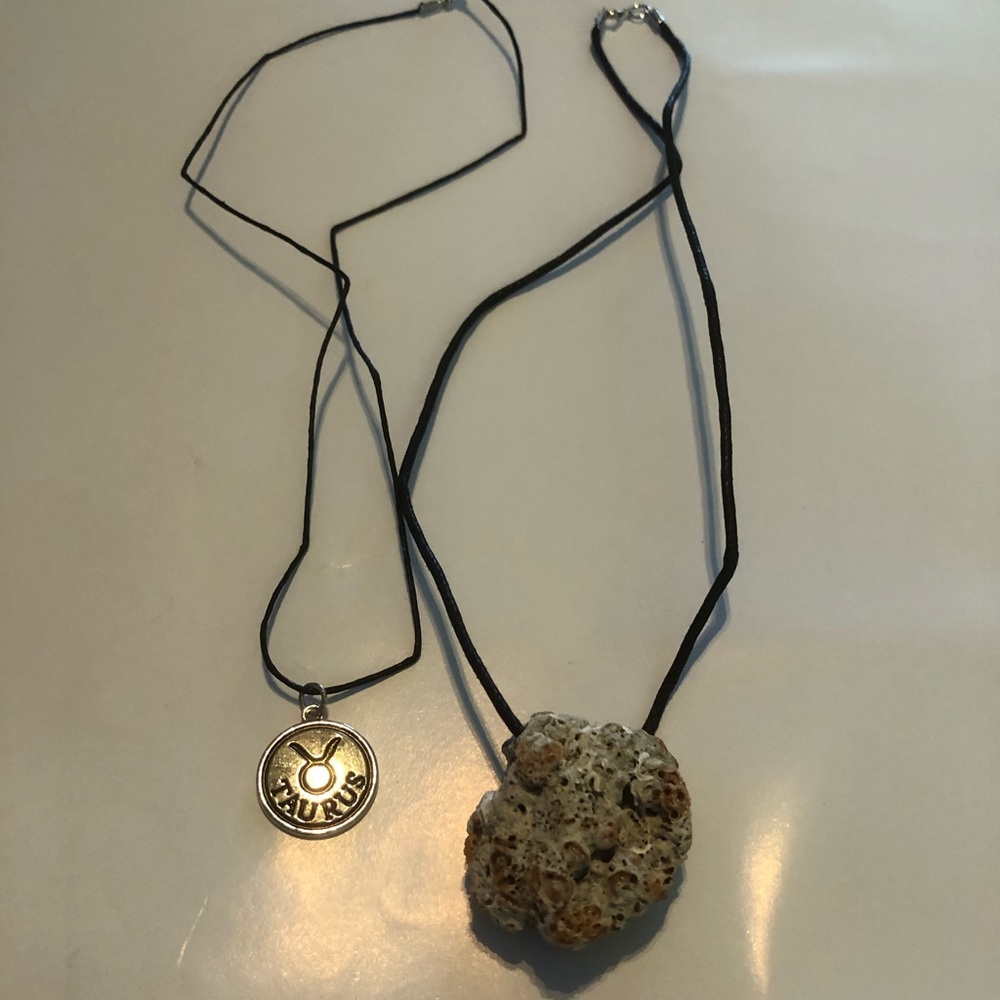 Taurus necklace and gulf coral necklace